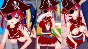 [Hentai Game Koikatsu! ] Faça sexo com Peitões Vtuber Houshou Marine.Vídeo 3DCG Anime Erótico.