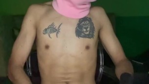 Solo masked masturbation (Full on PocketStars)