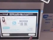 【野外露出】人混みの多い場所にある証明写真機でおっぱい丸出しにして興奮する変態OL　Hentai Japanese gets excited by exposing her boobs  in a c