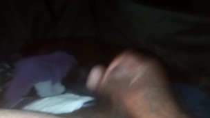 Fat Sexy Junebugg with a little dick strokes in a tent laying down