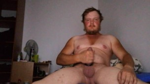 Guy with thick cock masturbating