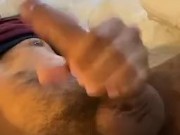 hairy twink blows thick load in bed 
