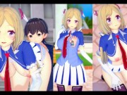 【エロゲーコイカツ！】VTuber アキ・ローゼンタール3DCG巨乳アニメ動画(バーチャルYoutuber)[Hentai Game Koikatsu! Aki Rosenthal(Anime 3D