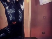 Latex doll in bondage gagged and blindfolded 1/16