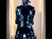 Latex doll in bondage gagged and blindfolded 11/16