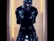 Latex doll in bondage gagged and blindfolded 7/16
