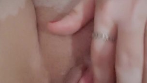 Horny housewife plays with her pussy