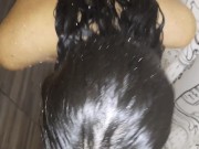 Chupo la polla de mi hijastro en la ducha y trago su semen | Morena Argentina | Latina Cum Inside 2/16