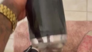 Masturbating BBC using fleshlight