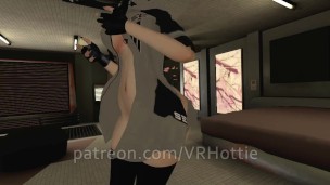 Hot Ass Cyberpunk Elf In Jacket Only Undress Ride Apartment Chair POV Fuck Lap Dance