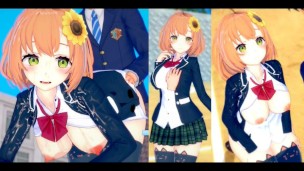 [Hentai Game Koikatsu! ] Faça sexo com Peitões Vtuber Honma Himawari.Vídeo 3DCG Anime Erótico.