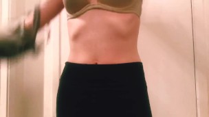 Sexy Amber Stables flashing her big tits