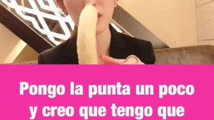 Si puedo poner este condón en este plátano junto a mi boca♥ Japonés mamadas, pajas