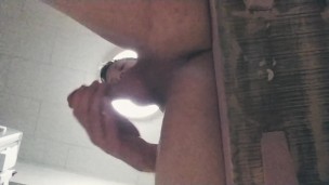 Morning masturbation floor view, ass, cock and cum