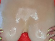 Girl in Lingerie Oiled Massage Big Boobs - Homemade 13/16
