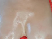 Girl in Lingerie Oiled Massage Big Boobs - Homemade 7/16