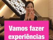 Sub-cama Português| Pôr este preservativo nesta banana pela minha boca♥ boquete e punheta japonesa 1/16