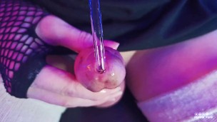 Closeup sounding cock to Cum inside the toy with a bonus at the end