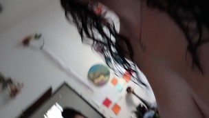 Goth babe fucking herself and squirting 