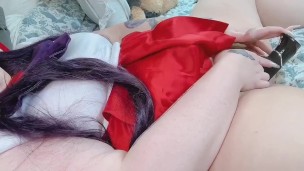 Sailor Mars lifts her skirt *play* Loud orgasm