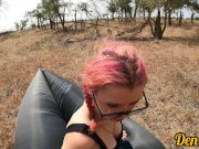 pink haired cute schoolgirl with glasses loves cock cum and sex on motorcycle 11/16