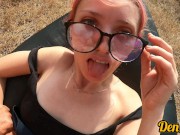 pink haired cute schoolgirl with glasses loves cock cum and sex on motorcycle 12/16