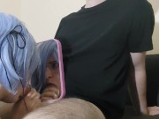Made to look at myself giving head in the mirror