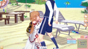 Anime Sword art online Asuna gets FUCKED on the beach.