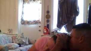 Cute girl seduces and gives blowjob to hot guy while he plays Fortnite part 1