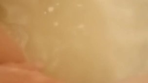 Washing and playing with baby's pussy 