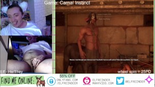 Centaur Breeding - Trans Cat Boy Plays with Hairy Pussy