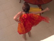 Video 1 of 3 - My 58 year old hairy wife flashes on the beach, masturbation, fucked, cumshot