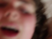 18 Year Old amateur British Teen Hippie Takes big white cock. Long blowjob, hard fuck and swallows. 9/16