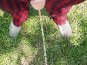 Outside pissing with bbq next door