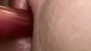 Amateur teen plays with pussy before bed