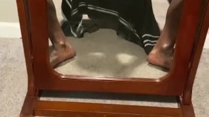 Stroking my dick in the mirror …. CUMSHOT ON MIRROR 