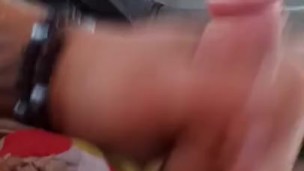 Jacking it in busy public parking lot