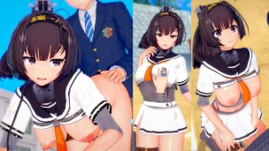 [Hentai Game Koikatsu! ] Faça sexo com Peitões KanColle Akizuki.Vídeo 3DCG Anime Erótico.