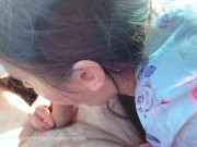 Hot girl sucks cock in the car-risky public blowjob and oral creampie 10/16