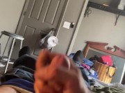 stroking my hard cock till i cum