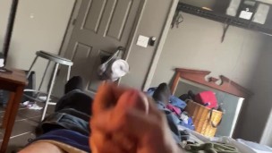 stroking my hard cock till i cum