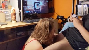 Playing "The Disgraced" Strike from Destiny The Game while getting a blowjob