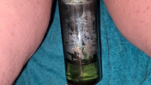 Pissing in a penis pump