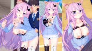 [Hentai Game Koikatsu! ] Faça sexo com Peitões Vtuber nyatasha nyanners.Vídeo 3DCG Anime Erótico.