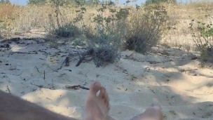 I'm on the beach in the shade