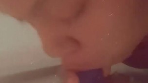 Sexy Redbone BBW DEEPTHROATING 10 inch dildo 