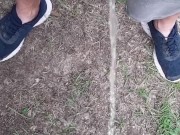 Pissing into the wind during a summer storm splashing all over me 11/16