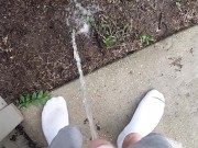Fast Pissing outside in between thunderstorms 6/16