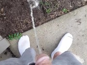 Fast Pissing outside in between thunderstorms 8/16