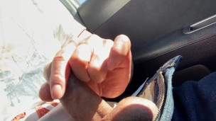 Japanese kinky guy's show time! Jerk off in the car from midday!